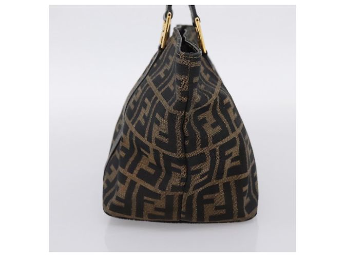 Borsa a mano FENDI Zucca Canvas Marrone Tono Oro Auth 205803 - vista 4
