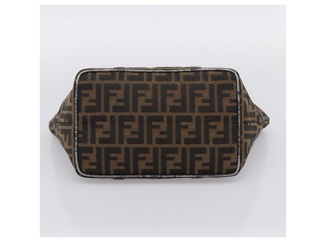 Borsa a mano FENDI Zucca Canvas Marrone Tono Oro Auth 205803 - vista 5