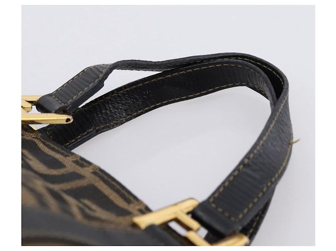 Borsa a mano FENDI Zucca Canvas Marrone Tono Oro Auth 205803 - vista 9