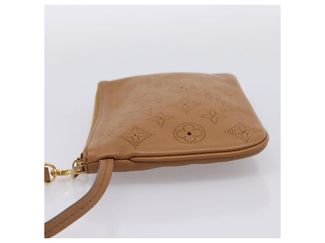 LOUIS VUITTON Mahina Selene PM Pouch Leather Caramel LV Auth 203909V Karamell - Ansicht 3
