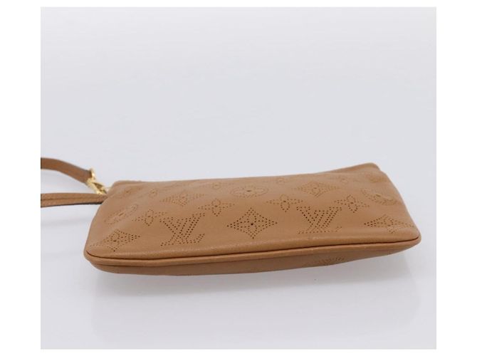 LOUIS VUITTON Mahina Selene PM Pouch Leather Caramel LV Auth 203909V Karamell - Ansicht 5