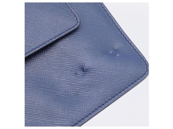 Saffiano Portafoglio a spalla con catena PRADA in pelle Safiano Blu Gold Auth 204270 D'oro - vista 10