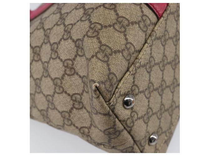 Borsa Tote GUCCI GG Supreme PVC Beige Silver 114595 Auth 201444 Argento - vista 18