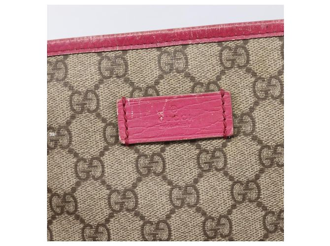 Borsa Tote GUCCI GG Supreme PVC Beige Silver 114595 Auth 201444 Argento - vista 20