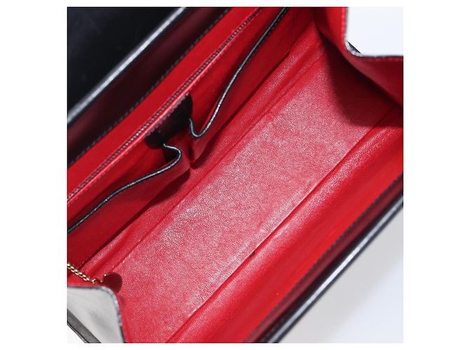 Céline Borsa a mano CELINE Horse Carriage in pelle nera e oro Auth 204622V Nero - vista 10