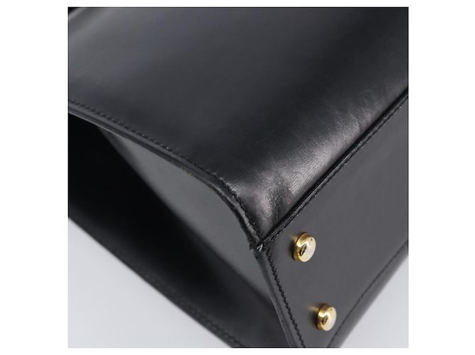 Céline Borsa a mano CELINE Horse Carriage in pelle nera e oro Auth 204622V Nero - vista 18