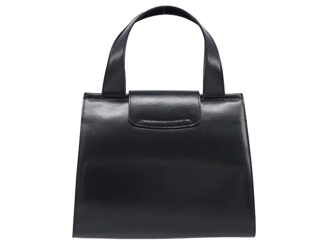 Céline Borsa a mano CELINE Horse Carriage in pelle nera e oro Auth 204622V Nero - vista 2