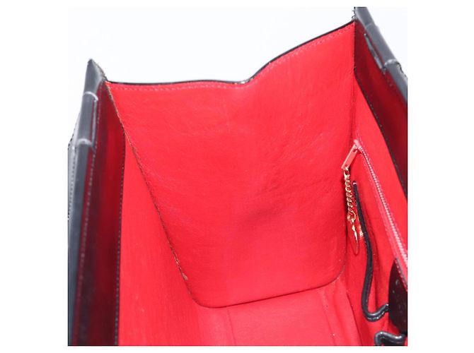 Céline Borsa a mano CELINE Horse Carriage in pelle nera e oro Auth 204622V Nero - vista 22