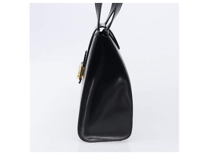 Céline Borsa a mano CELINE Horse Carriage in pelle nera e oro Auth 204622V Nero - vista 3