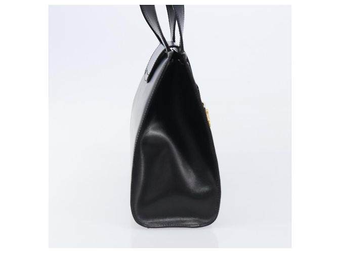 Céline Borsa a mano CELINE Horse Carriage in pelle nera e oro Auth 204622V Nero - vista 4