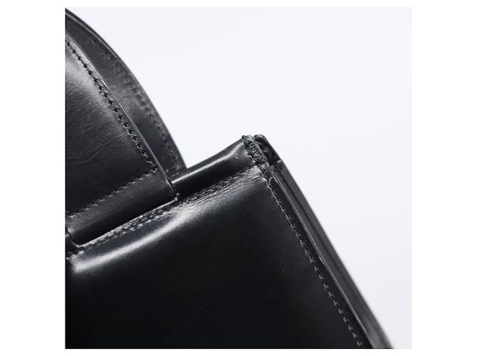 Céline Borsa a mano CELINE Horse Carriage in pelle nera e oro Auth 204622V Nero - vista 8