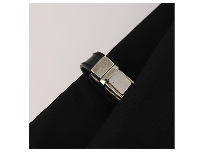 Funda para prendas GUCCI Nylon Negro Plata Auth bs36902 - vista 9