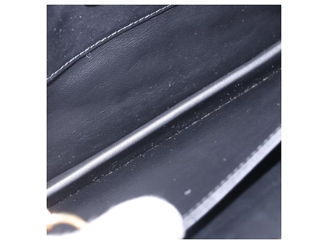 Borsa a tracolla Salvatore Ferragamo Gancini Chain in pelle nera e oro autentica 204374A - vista 10
