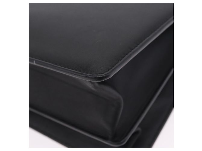 Borsa a tracolla Salvatore Ferragamo Gancini Chain in pelle nera e oro autentica 204374A - vista 19