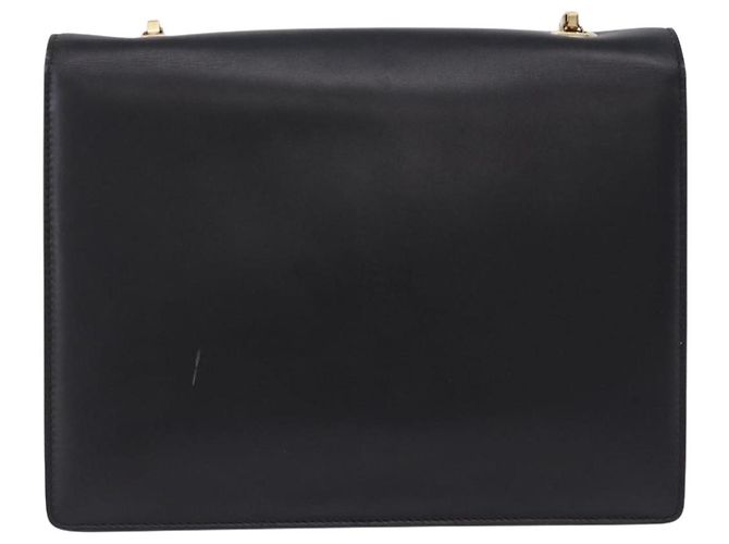 Borsa a tracolla Salvatore Ferragamo Gancini Chain in pelle nera e oro autentica 204374A - vista 2