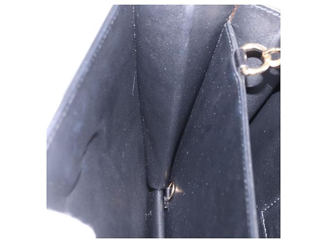 Borsa a tracolla Salvatore Ferragamo Gancini Chain in pelle nera e oro autentica 204374A - vista 27