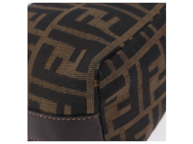 Borsa a Mano FENDI Zucca Canvas Nero Marrone Auth 203488 - vista 15