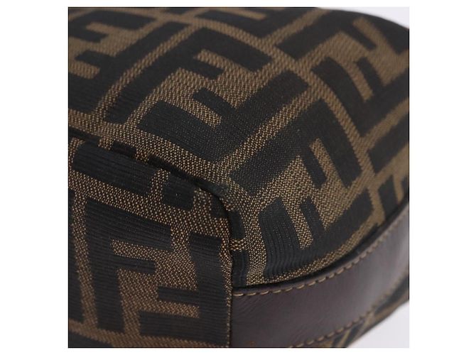Borsa a Mano FENDI Zucca Canvas Nero Marrone Auth 203488 - vista 16