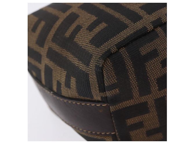 Borsa a Mano FENDI Zucca Canvas Nero Marrone Auth 203488 - vista 17