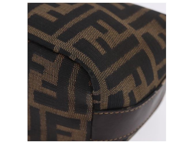Borsa a Mano FENDI Zucca Canvas Nero Marrone Auth 203488 - vista 18