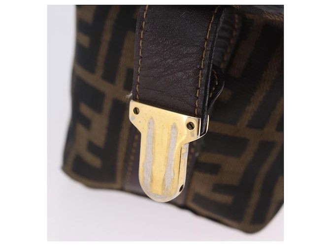 Borsa a Mano FENDI Zucca Canvas Nero Marrone Auth 203488 - vista 20