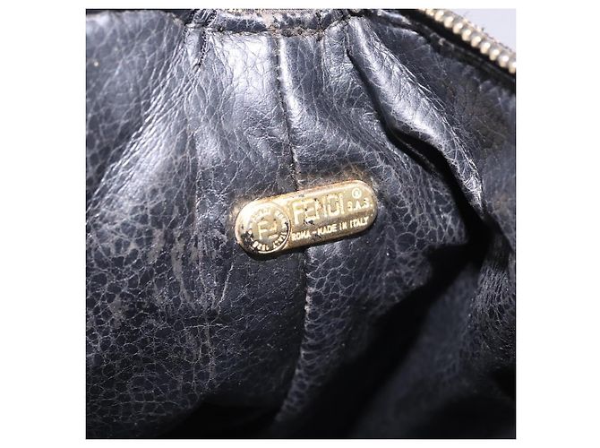 Borsa a Mano FENDI Zucca Canvas Nero Marrone Auth 203488 - vista 23