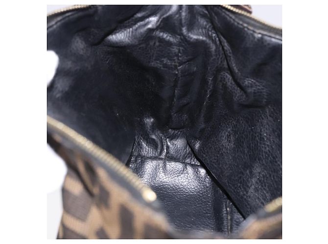 Borsa a Mano FENDI Zucca Canvas Nero Marrone Auth 203488 - vista 24