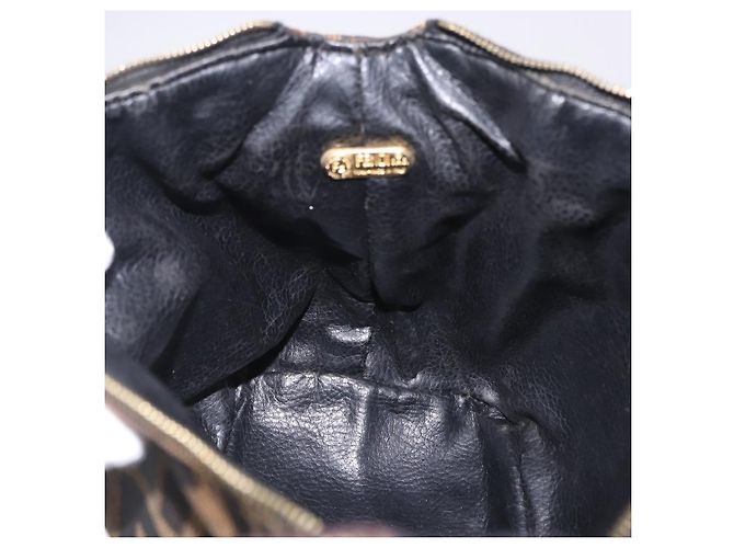 Borsa a Mano FENDI Zucca Canvas Nero Marrone Auth 203488 - vista 25