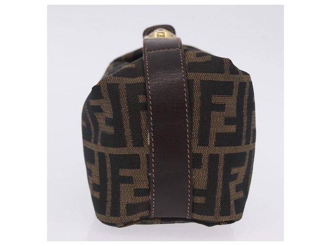 Borsa a Mano FENDI Zucca Canvas Nero Marrone Auth 203488 - vista 3
