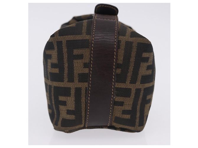 Borsa a Mano FENDI Zucca Canvas Nero Marrone Auth 203488 - vista 5