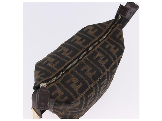 Borsa a Mano FENDI Zucca Canvas Nero Marrone Auth 203488 - vista 9