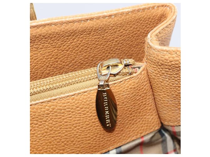 Borsa a mano BURBERRY in pelle beige e oro Auth 201376 D'oro - vista 19