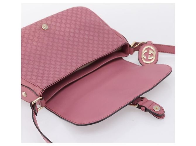 Bolso GUCCI Micro GG Canvas Guccissima de cuero Pink Gold 308452 Auth 201514 Rosa Dorado - vista 10
