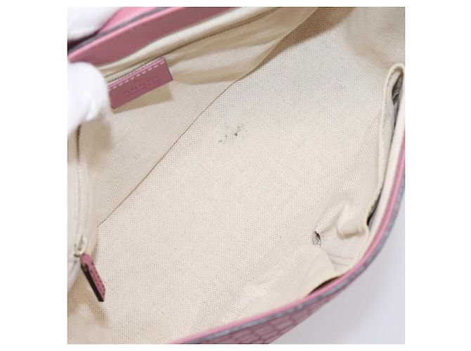 Bolso GUCCI Micro GG Canvas Guccissima de cuero Pink Gold 308452 Auth 201514 Rosa Dorado - vista 11