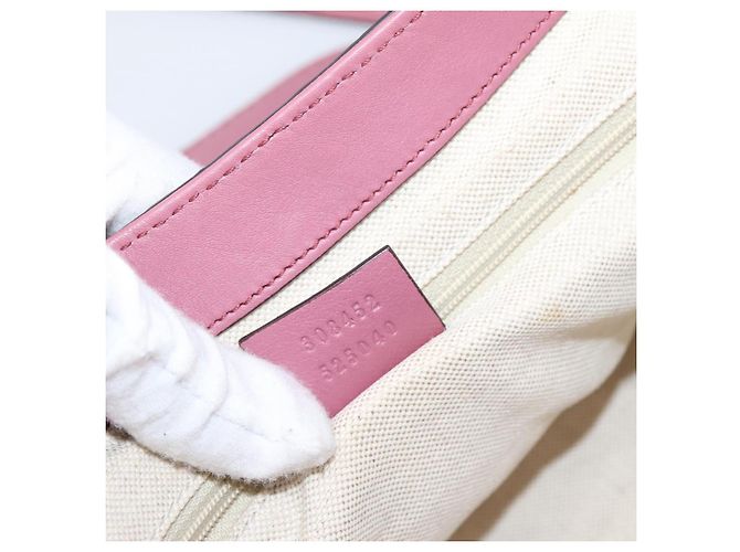 Bolso GUCCI Micro GG Canvas Guccissima de cuero Pink Gold 308452 Auth 201514 Rosa Dorado - vista 12