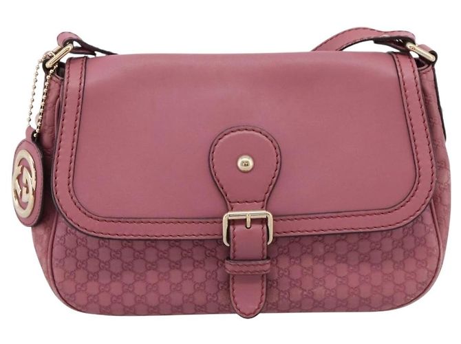 Bolso GUCCI Micro GG Canvas Guccissima de cuero Pink Gold 308452 Auth 201514 Rosa Dorado - vista 13