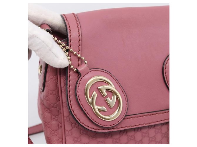 Bolso GUCCI Micro GG Canvas Guccissima de cuero Pink Gold 308452 Auth 201514 Rosa Dorado - vista 17