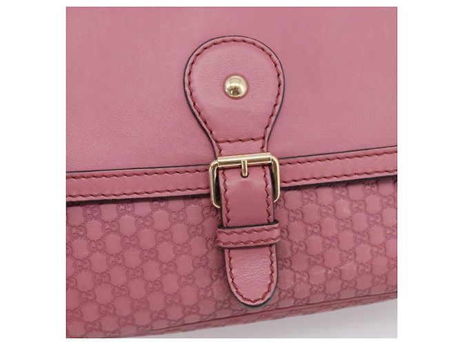 Bolso GUCCI Micro GG Canvas Guccissima de cuero Pink Gold 308452 Auth 201514 Rosa Dorado - vista 18