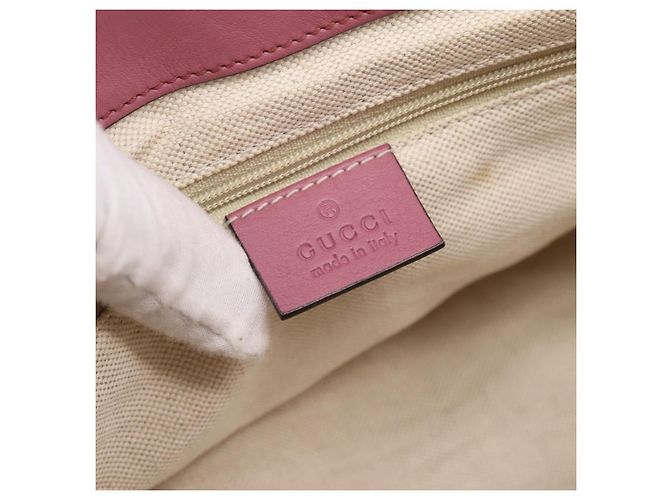 Bolso GUCCI Micro GG Canvas Guccissima de cuero Pink Gold 308452 Auth 201514 Rosa Dorado - vista 19