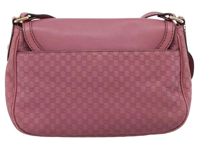 Bolso GUCCI Micro GG Canvas Guccissima de cuero Pink Gold 308452 Auth 201514 Rosa Dorado - vista 2