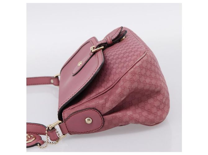 Bolso GUCCI Micro GG Canvas Guccissima de cuero Pink Gold 308452 Auth 201514 Rosa Dorado - vista 3