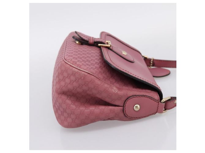 Bolso GUCCI Micro GG Canvas Guccissima de cuero Pink Gold 308452 Auth 201514 Rosa Dorado - vista 4