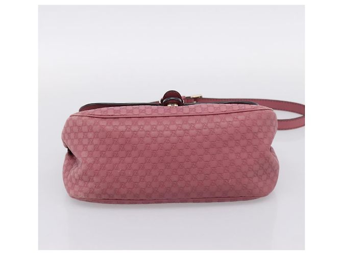 Bolso GUCCI Micro GG Canvas Guccissima de cuero Pink Gold 308452 Auth 201514 Rosa Dorado - vista 5
