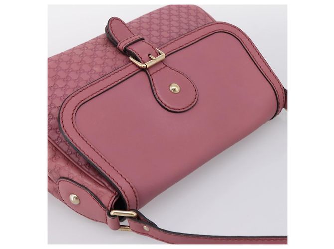 Bolso GUCCI Micro GG Canvas Guccissima de cuero Pink Gold 308452 Auth 201514 Rosa Dorado - vista 6