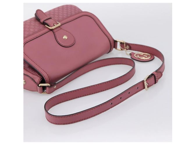 Bolso GUCCI Micro GG Canvas Guccissima de cuero Pink Gold 308452 Auth 201514 Rosa Dorado - vista 7