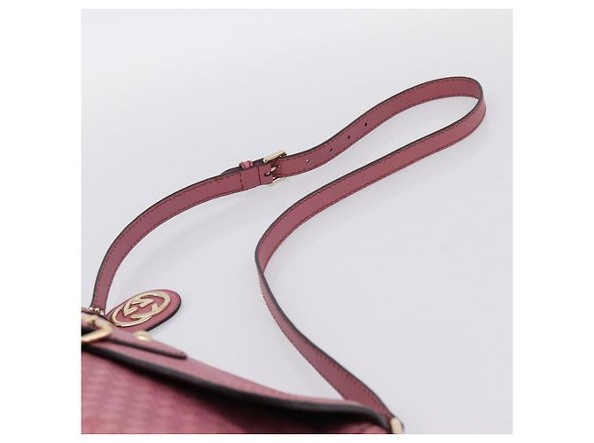 Bolso GUCCI Micro GG Canvas Guccissima de cuero Pink Gold 308452 Auth 201514 Rosa Dorado - vista 8