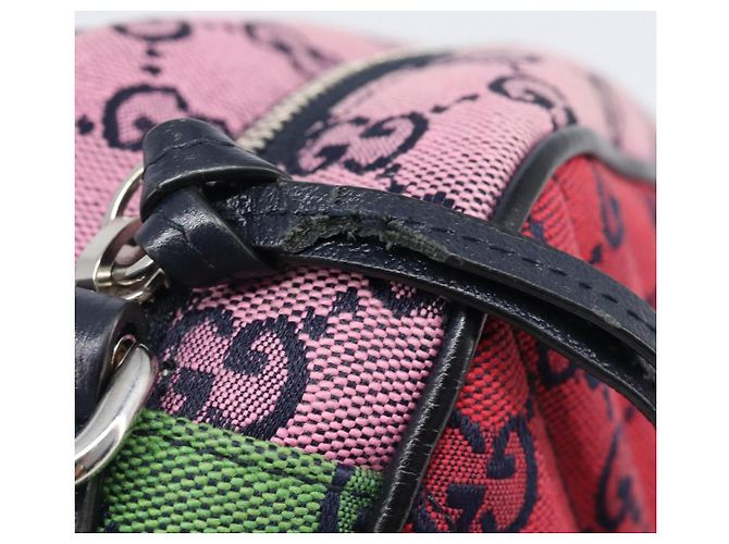 Borsa a catena GUCCI GG Canvas GG Marmont Multicolor Silver 447632 Auth 203621 Argento Multicolore - vista 10