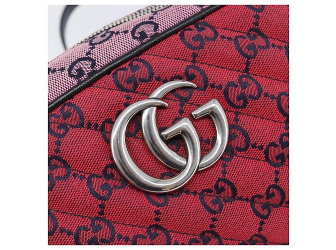 Borsa a catena GUCCI GG Canvas GG Marmont Multicolor Silver 447632 Auth 203621 Argento Multicolore - vista 19