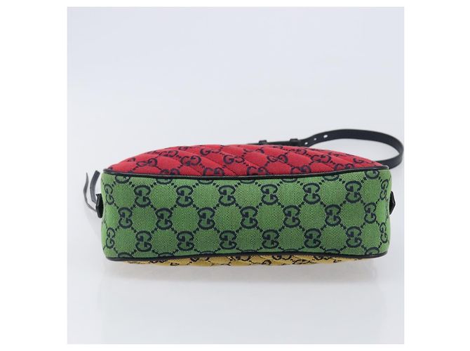 Borsa a catena GUCCI GG Canvas GG Marmont Multicolor Silver 447632 Auth 203621 Argento Multicolore - vista 5