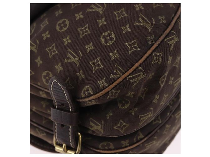 Borsa LOUIS VUITTON Monogram Mini Lin Saumur 30 Brown Fuzan M95227 LV Auth BA15702 Marrone - vista 17